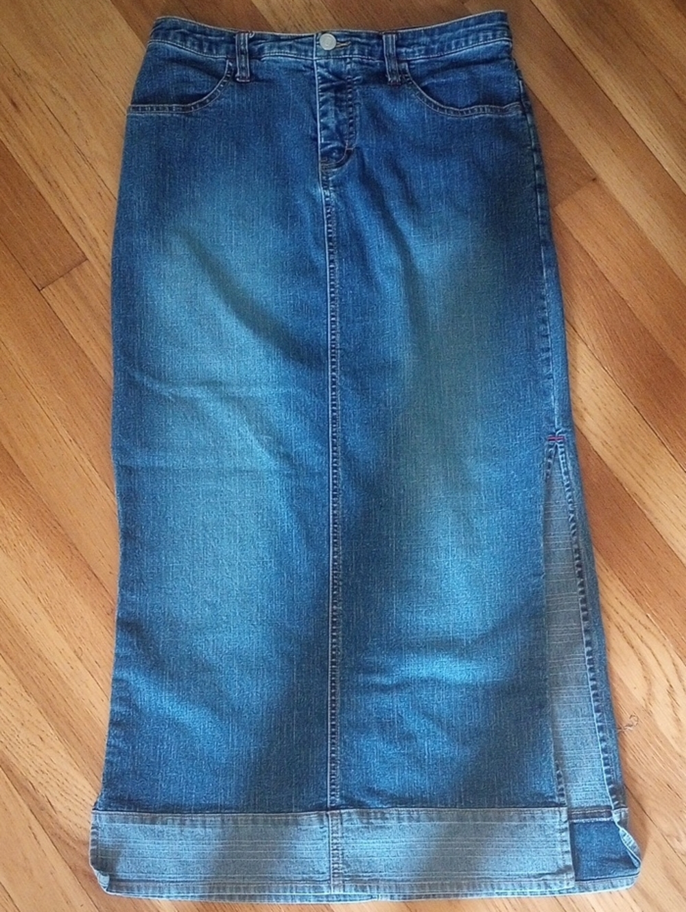 Blue Denim Maxi Skirt